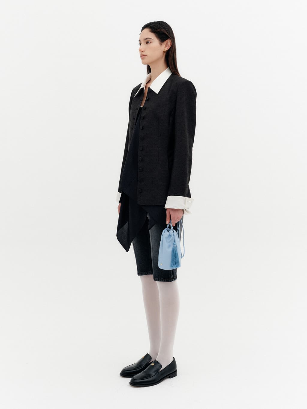 Convertible Collar Jacket - Black — vue 4