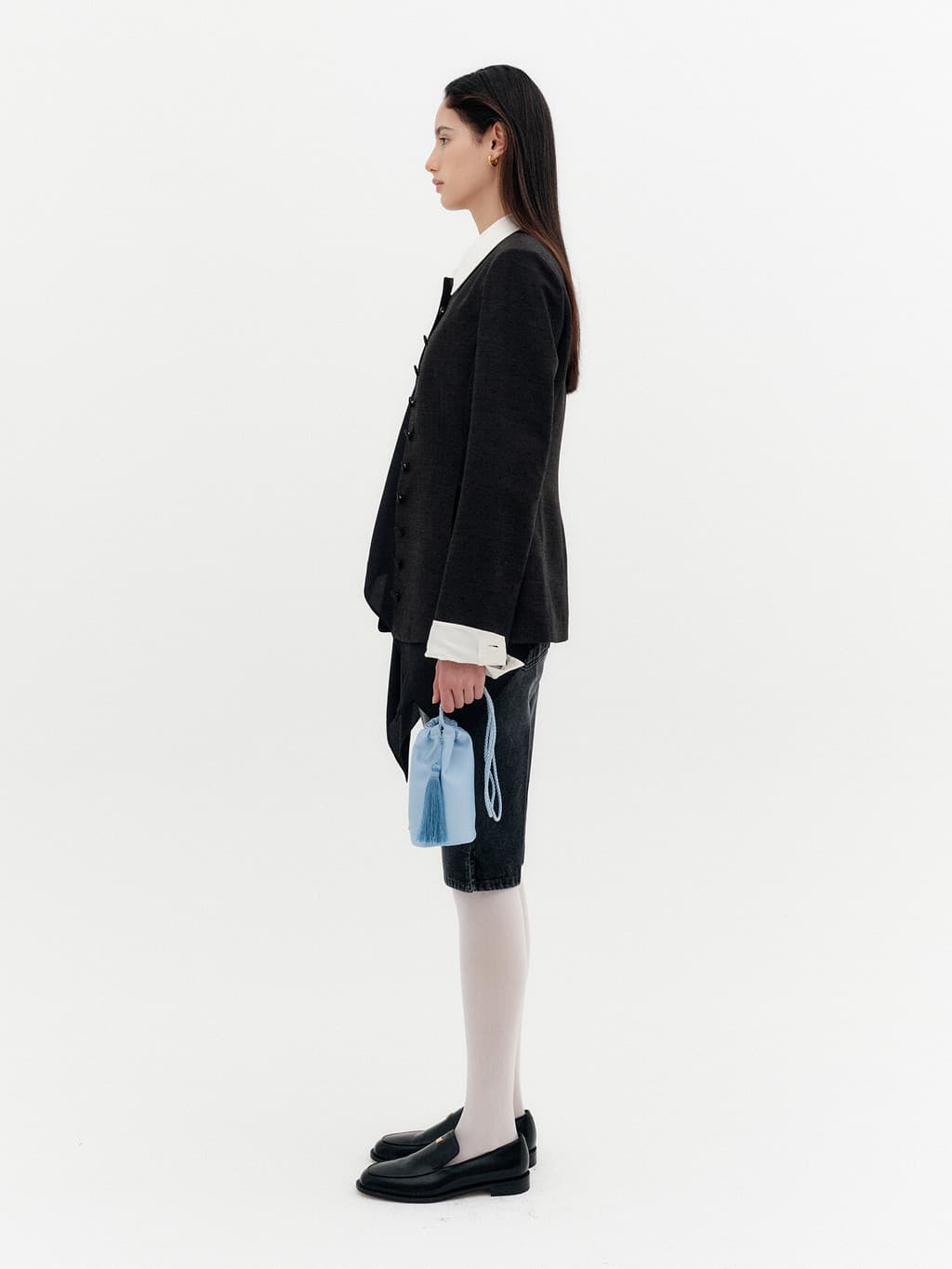 Convertible Collar Jacket - Black — vue 5