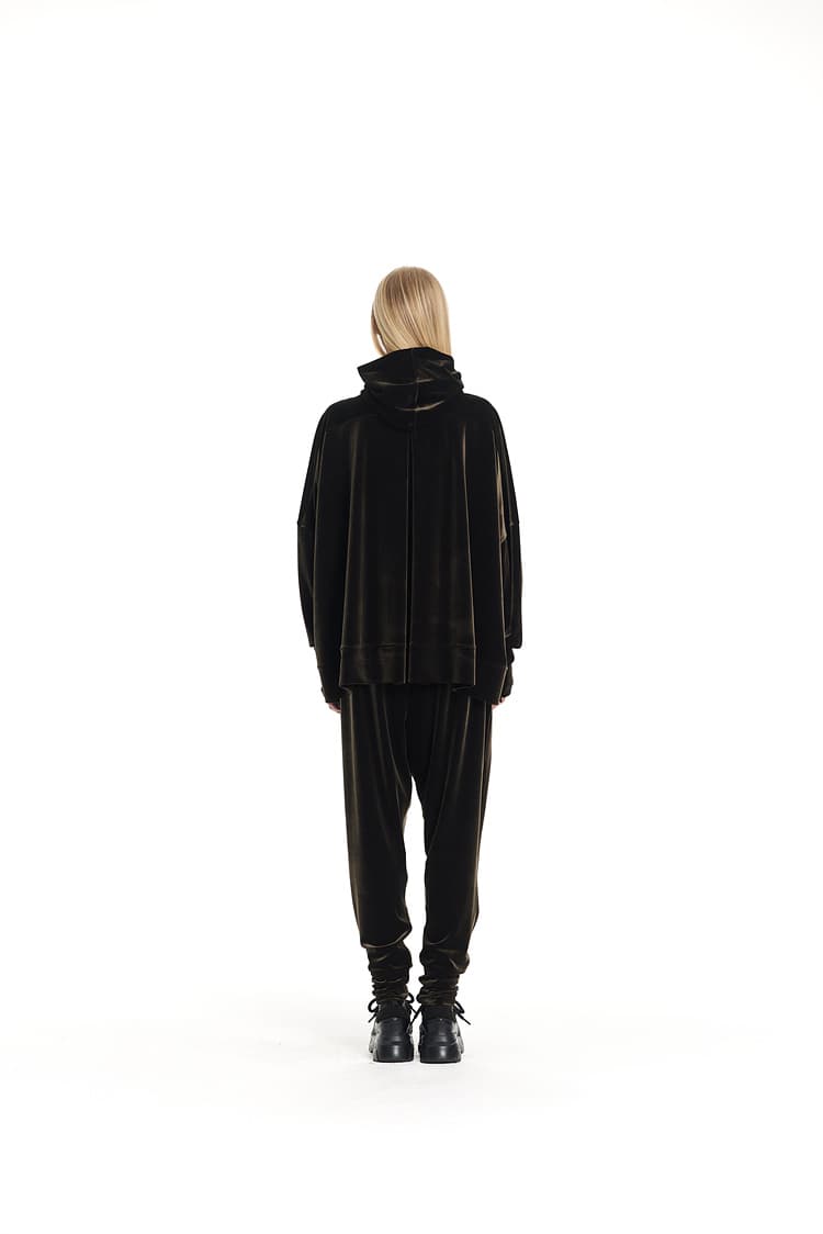 GDeL Velvet Wide Tie Hoodie (Khaki) — vue 6