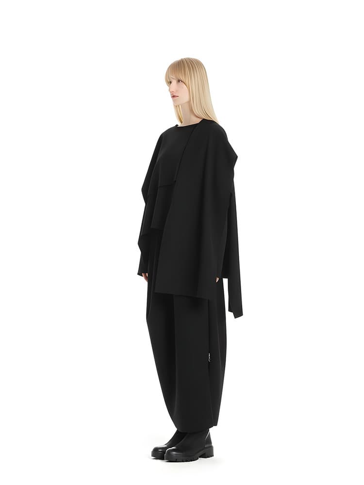 GDeL Less Line Cape Wide Top (Black) — vue 4