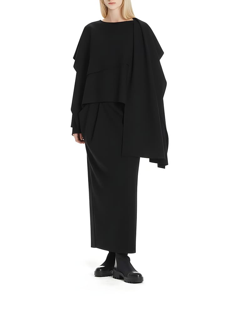 GDeL Less Line Cape Wide Top (Black) — vue 8