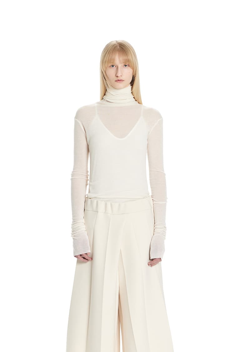 GDeL Slim Turtleneck Top (Ivory) — vue 1