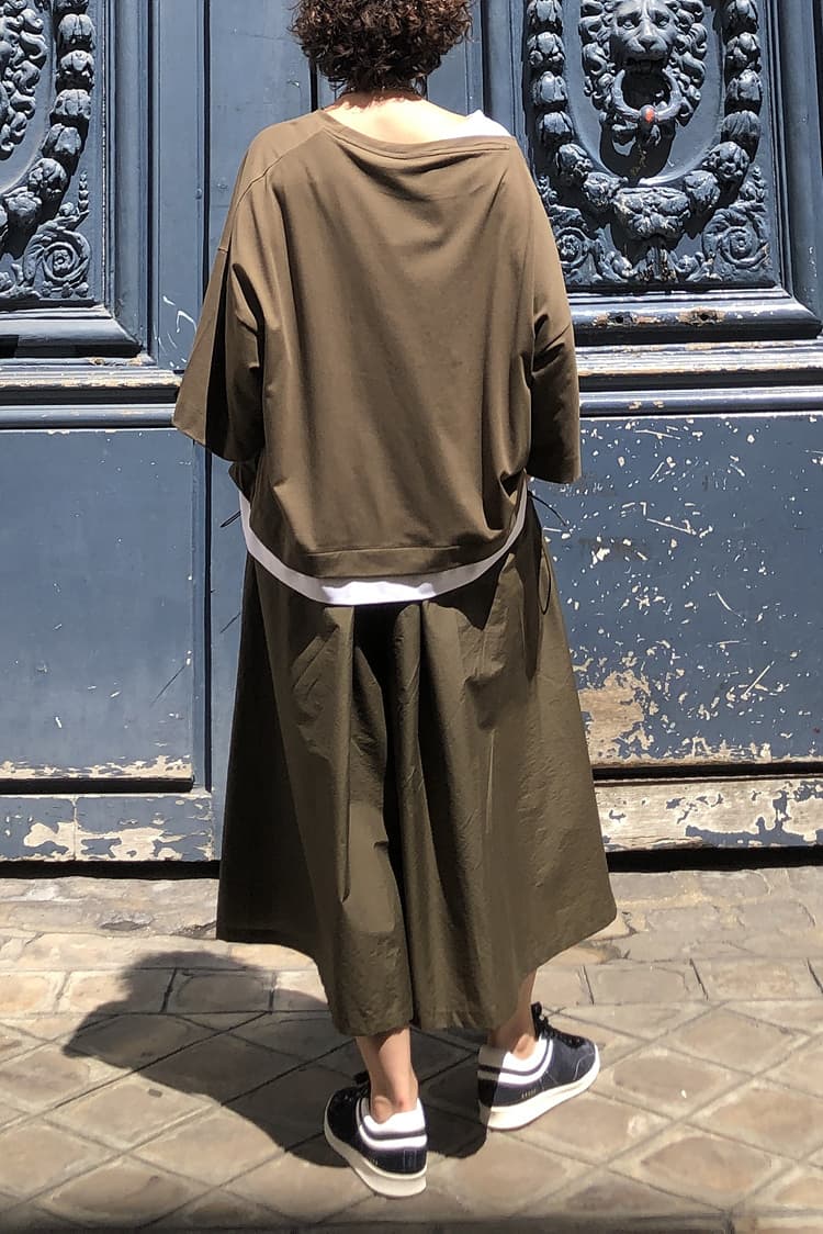 GDeL Recycled Asymmetrical Wide Top (Khaki) — vue 5