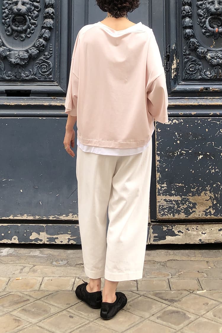 GDeL Recycled Asymmetrical Wide Top (Pink) — vue 5
