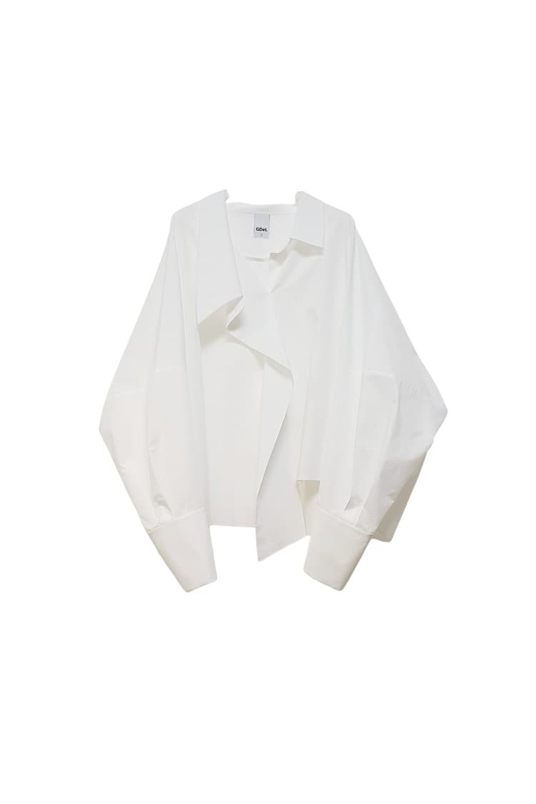 GDeL Asymmetrical Wide Shirt (White) — vue 2