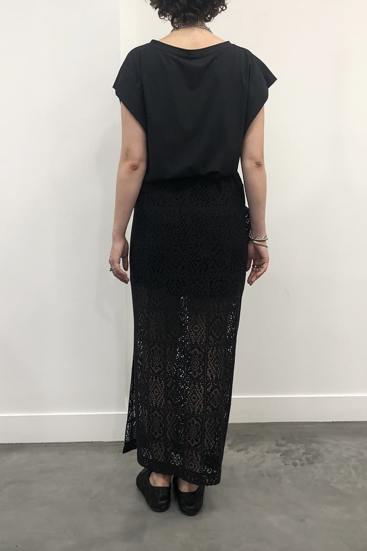 GDeL Square Pattern Lace Skirt (Black) — vue 5