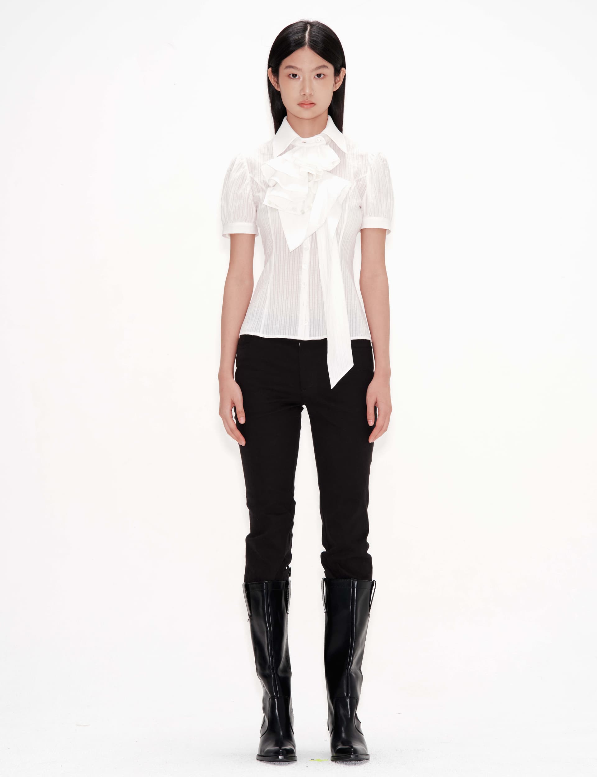 Cuffs Ruffle Shirt (Off White) — vue 1