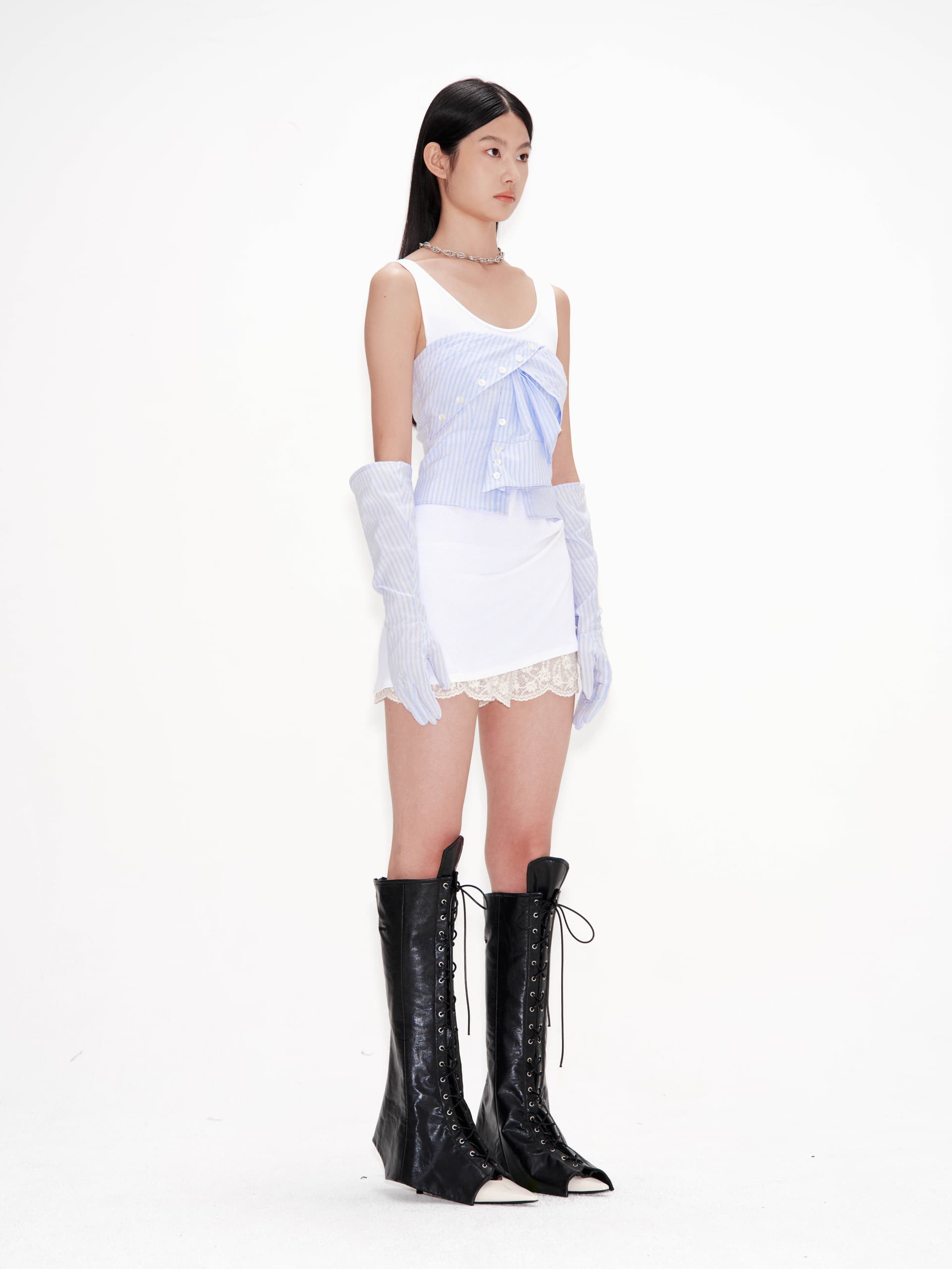 Shirt Detail Top (Sky Blue) — vue 2