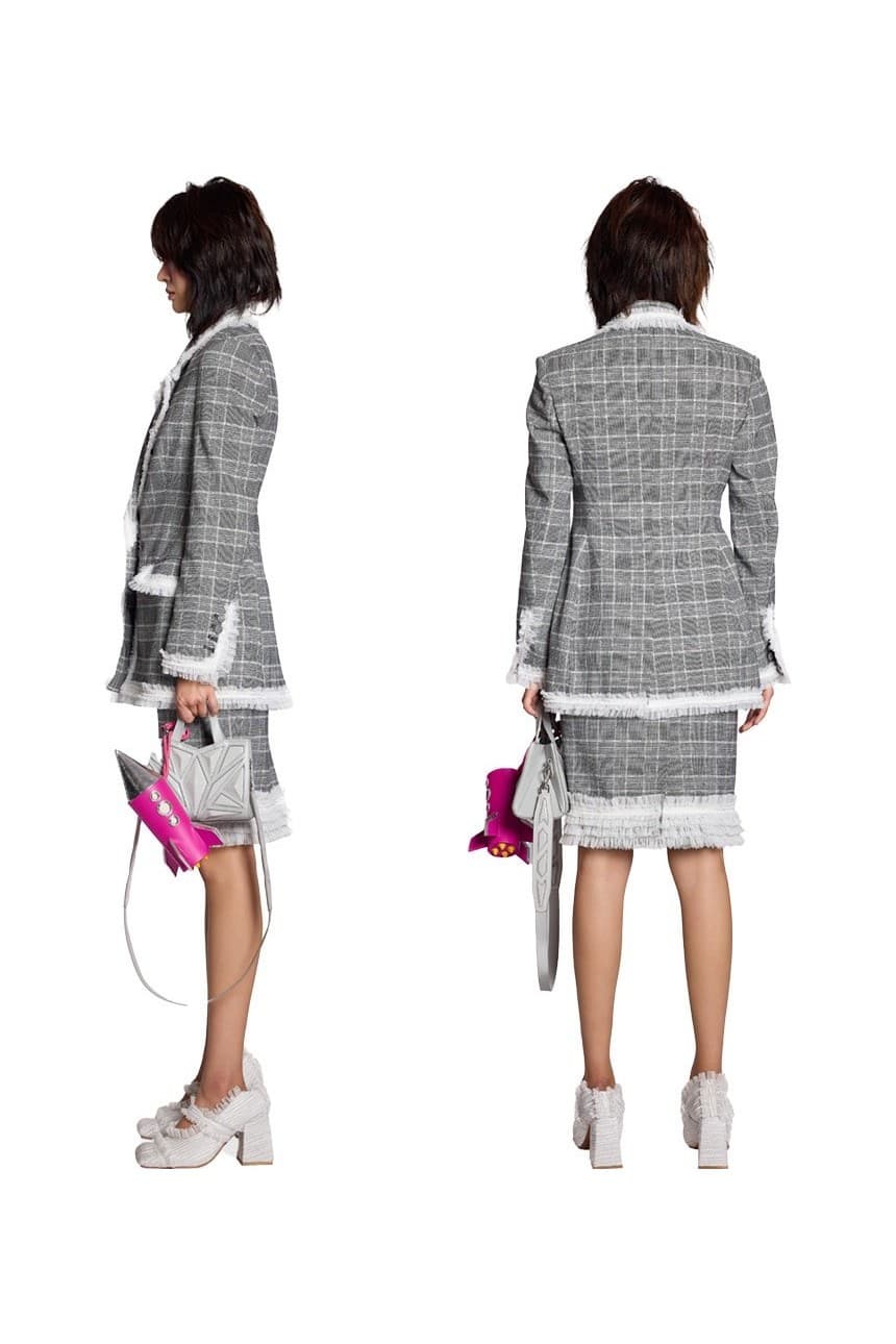 Check Pattern Lace Mid Skirt — vue 5