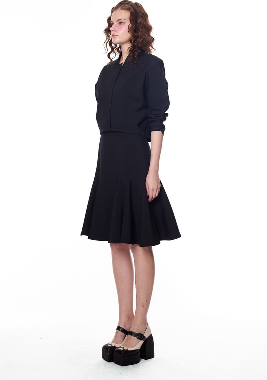 Side Seam Ruffle Midi Skirt — vue 2