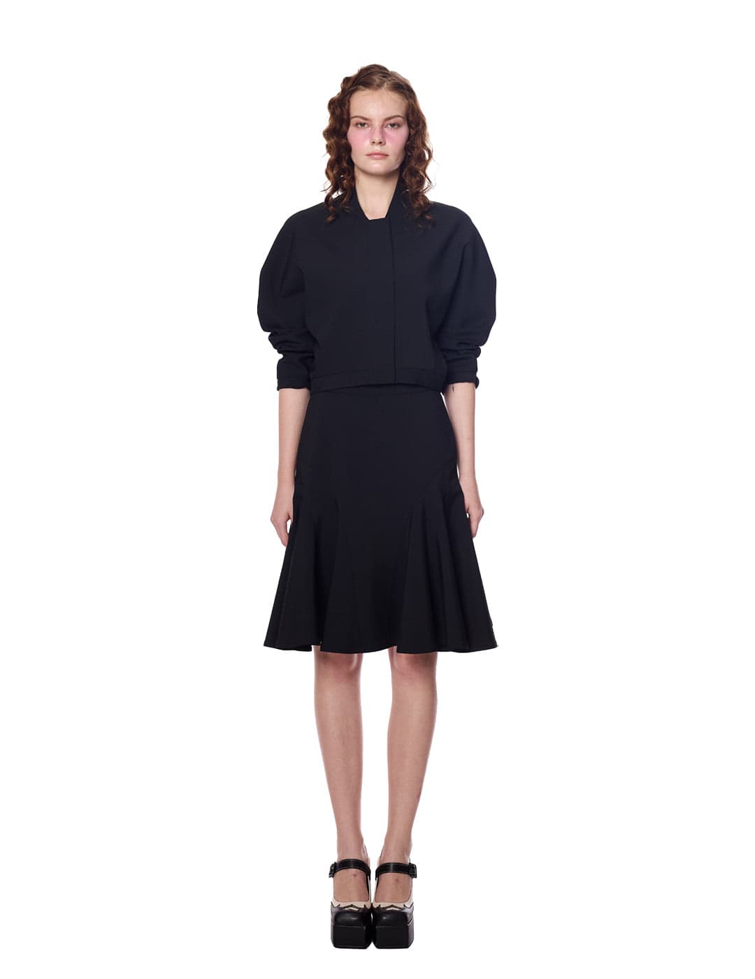 Side Seam Ruffle Midi Skirt — vue 1