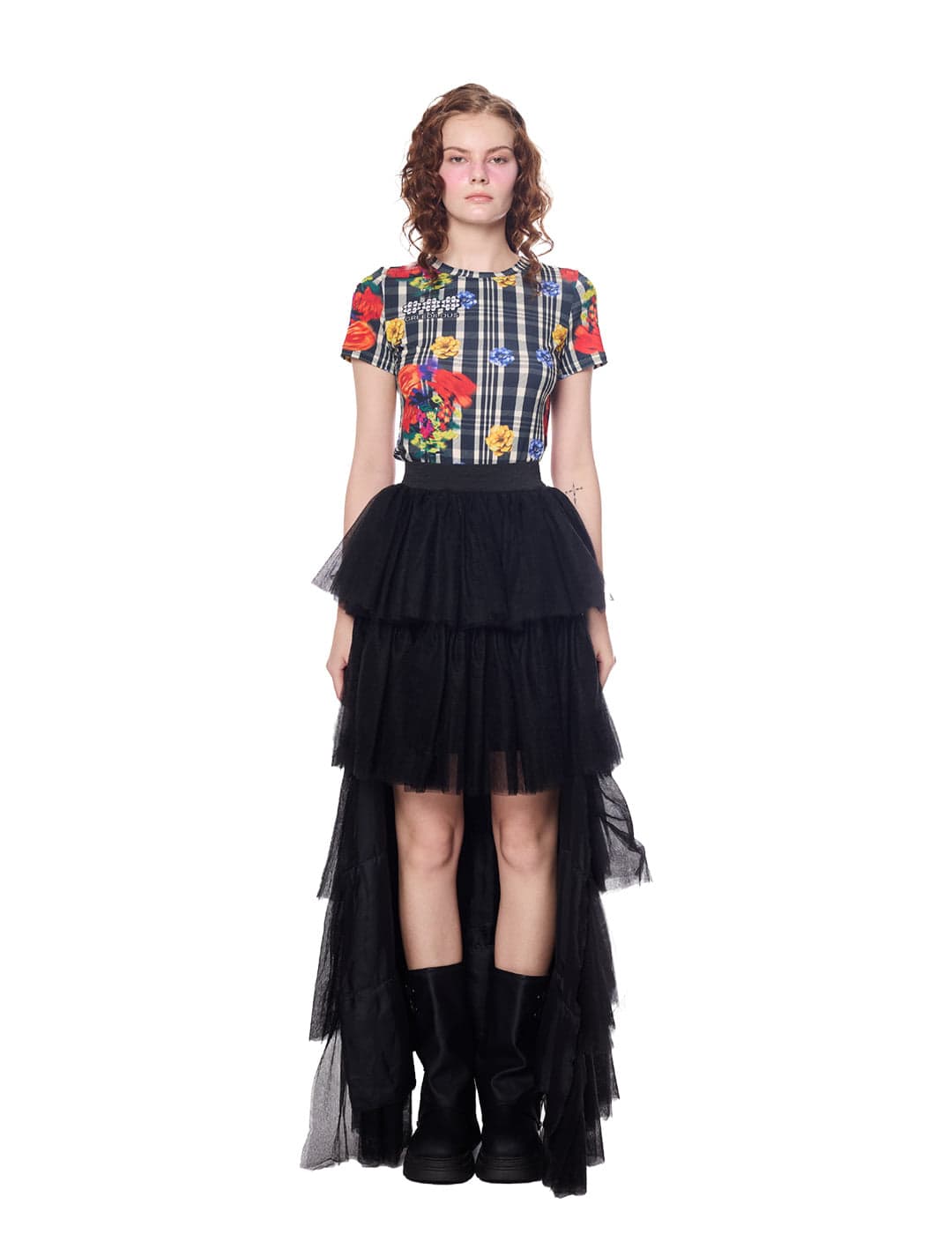 Lace Tiered Ruffle Long Skirt — vue 1
