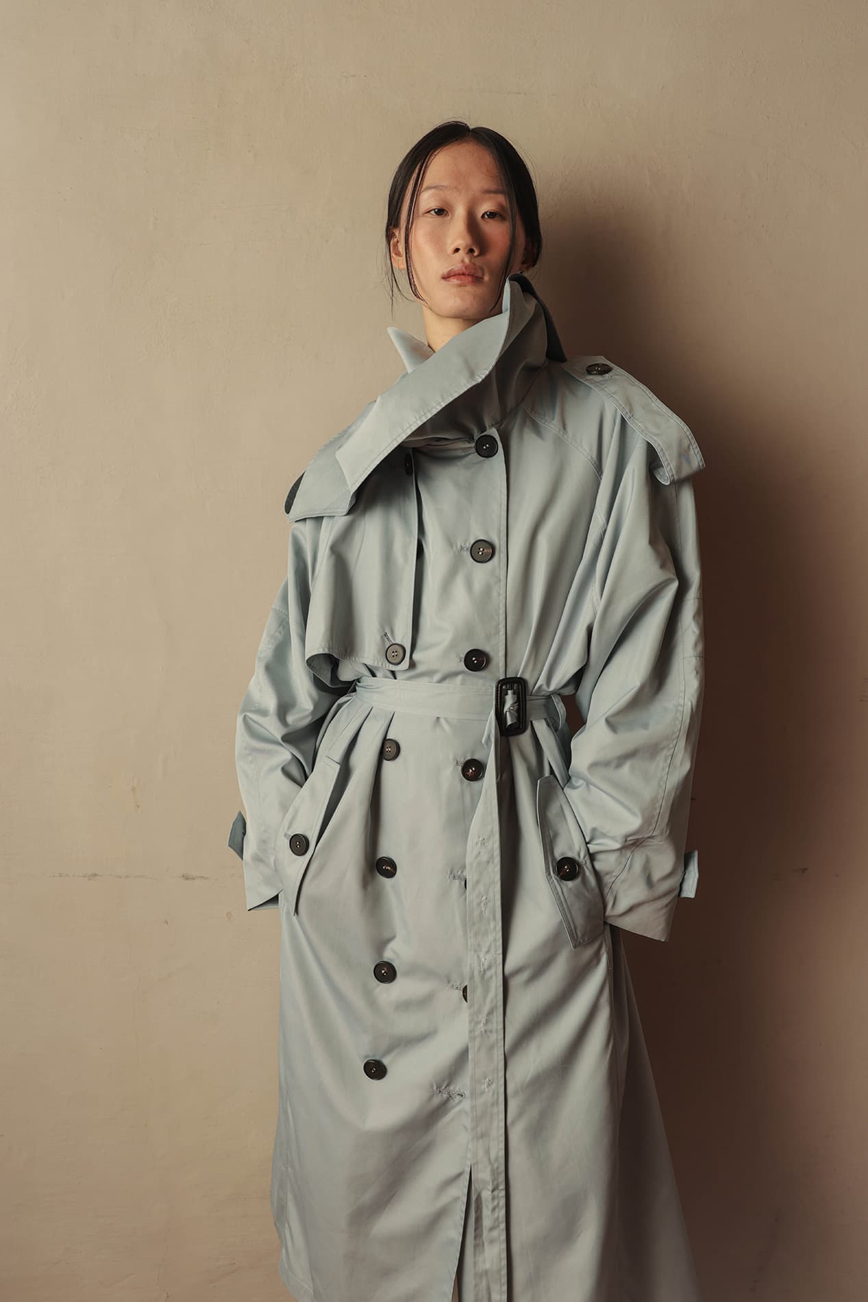 Convertible Raglan Oversized Trench Coat — vue 4
