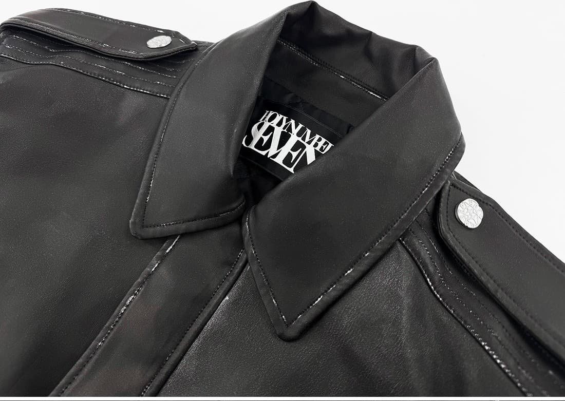 Vintage Leather Short Jacket — vue 10