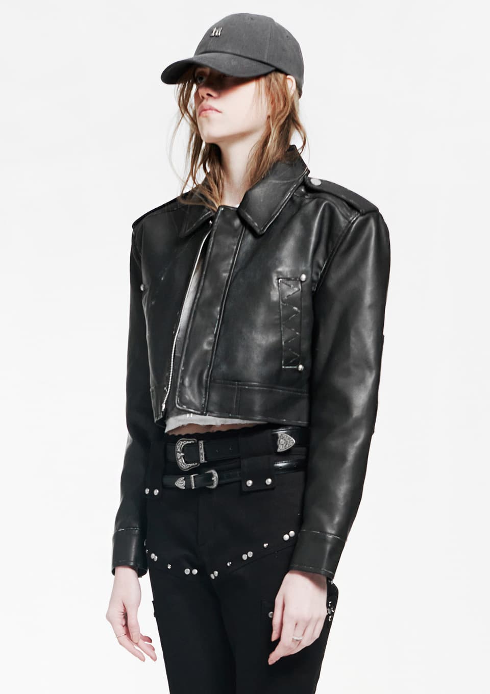 Vintage Leather Short Jacket — vue 1
