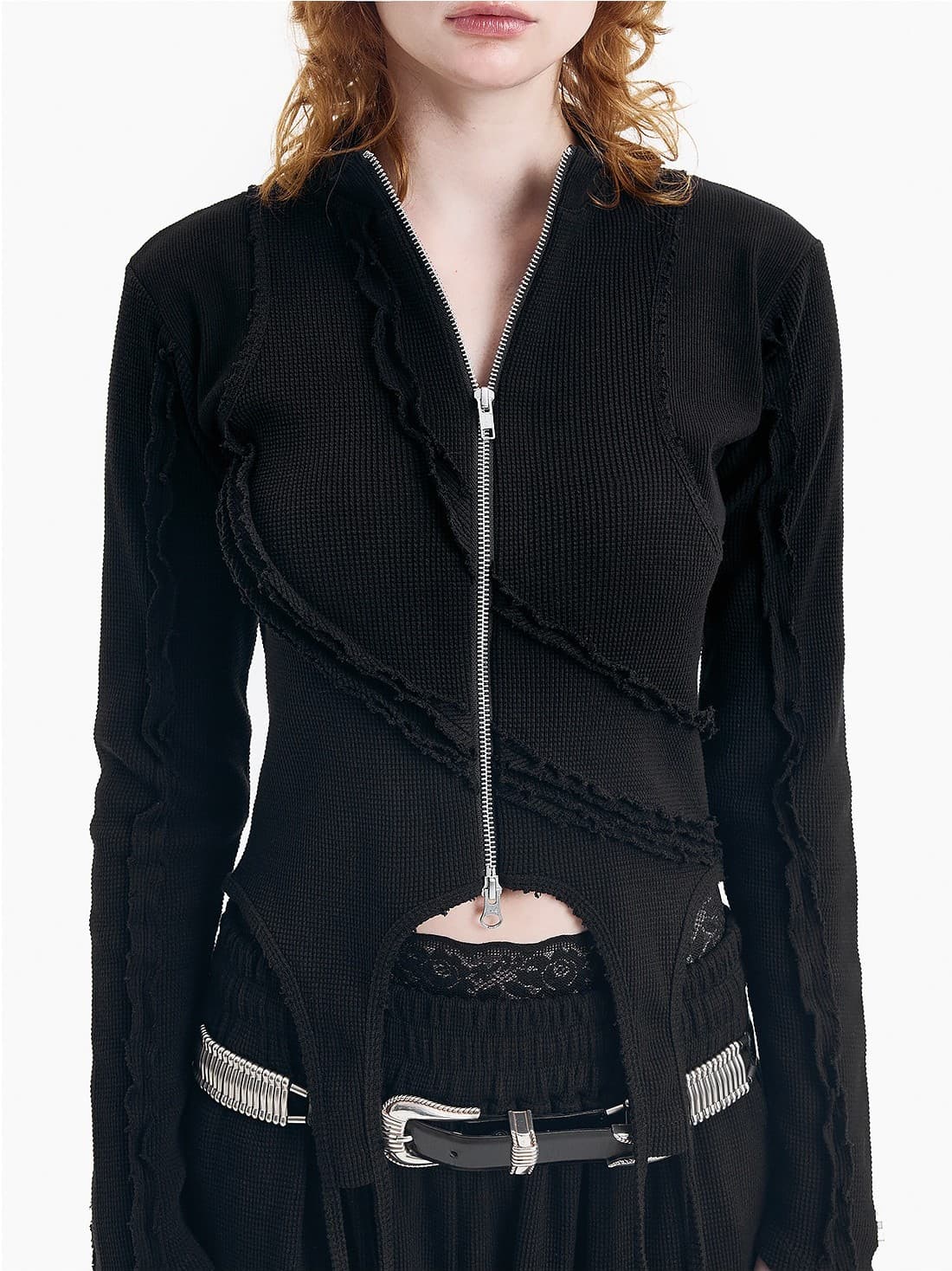 Open Deckie Waffle Zip-Up — vue 5