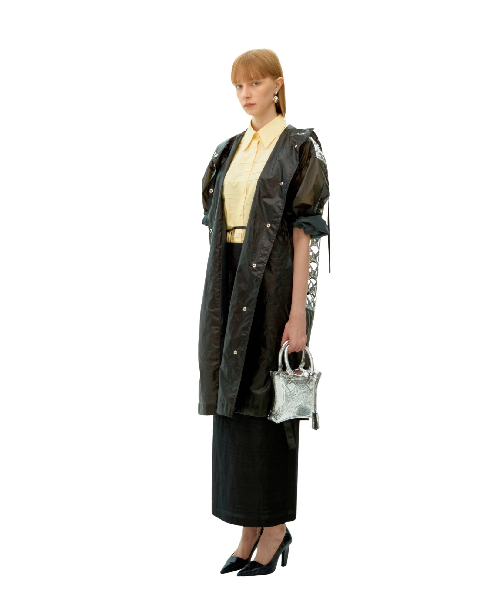 Black Pintuck Long Skirt — vue 2