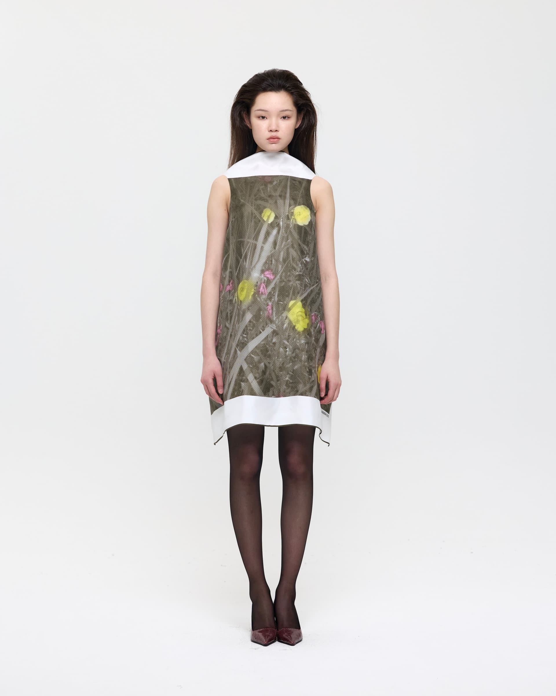 Olive Green Evening Primrose Flag Dress — vue 2
