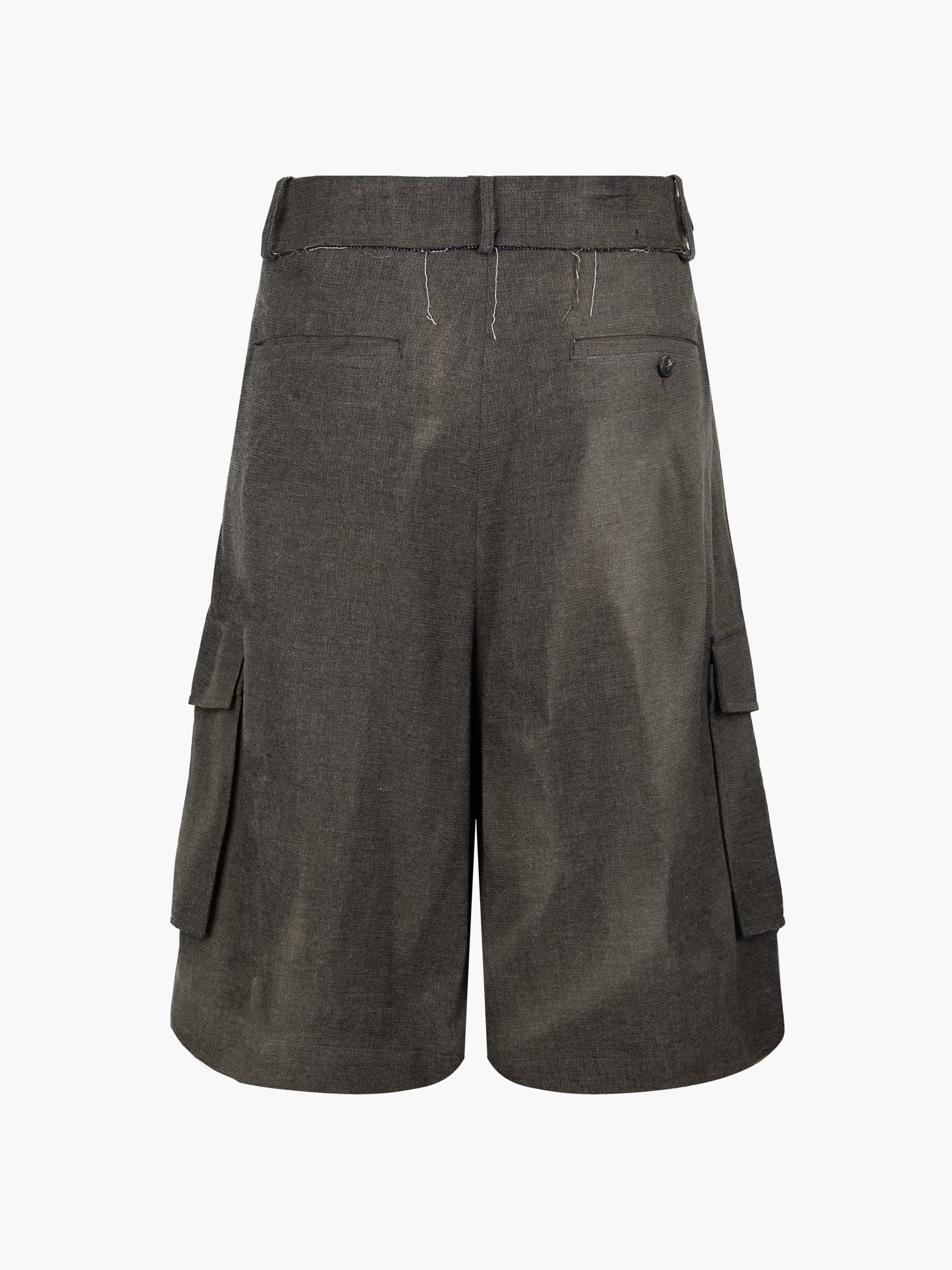 Sun-Bleached Multi Pocket Half Trousers - Brown — vue 9