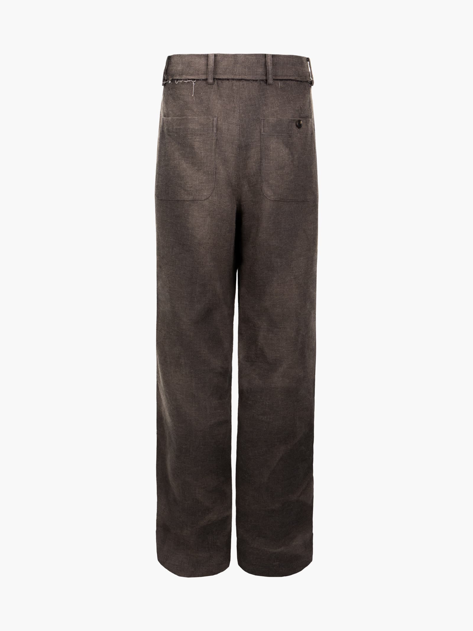 Sun-Bleached Straight Trousers - Brown — vue 9