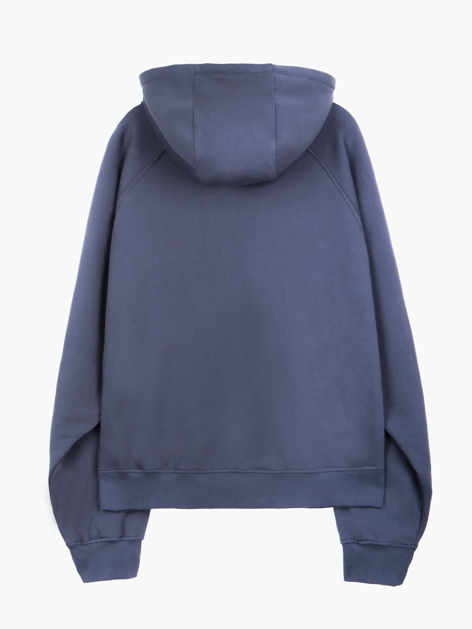 Asymmetric Zip-Up Hoodie - Blue — vue 10