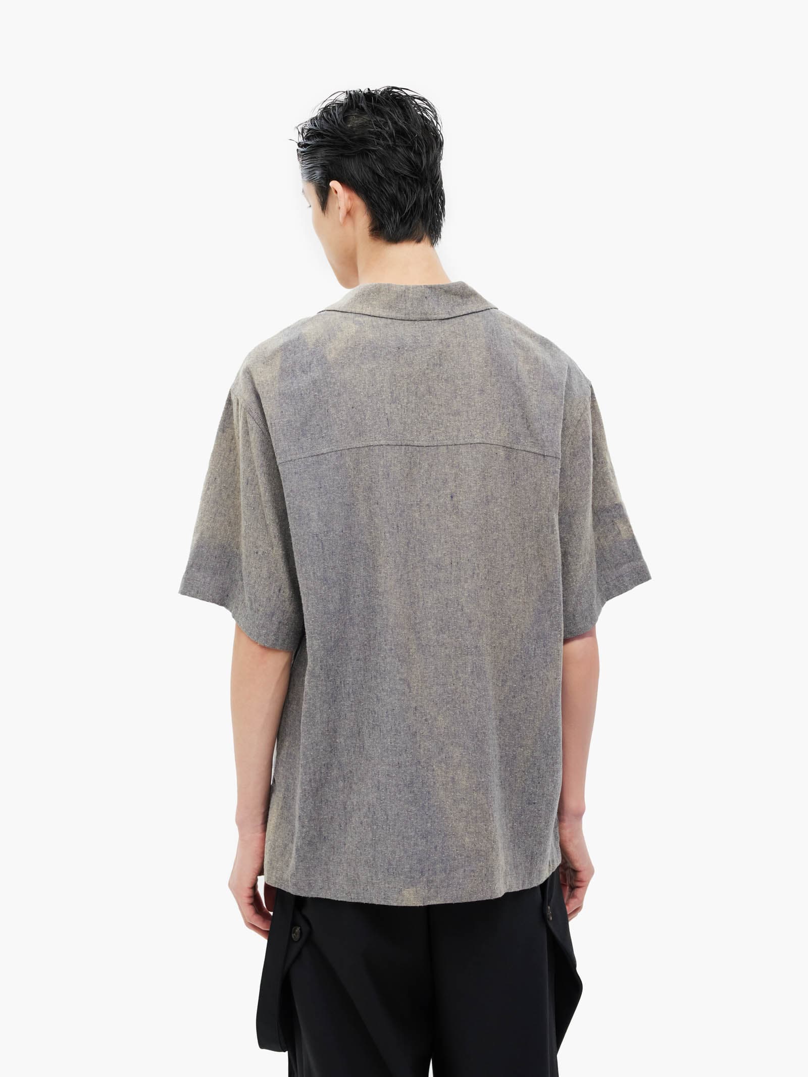 Sun-Bleached Tailored Collar Shirt - Grey — vue 8