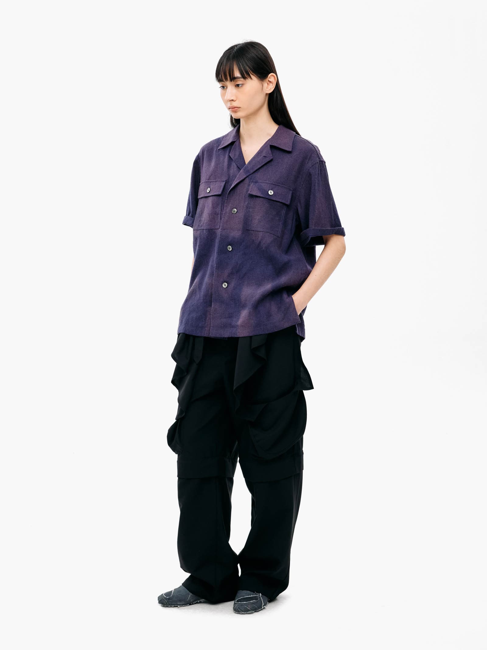 Sun-Bleached Tailored Collar Shirt - Purple — vue 5