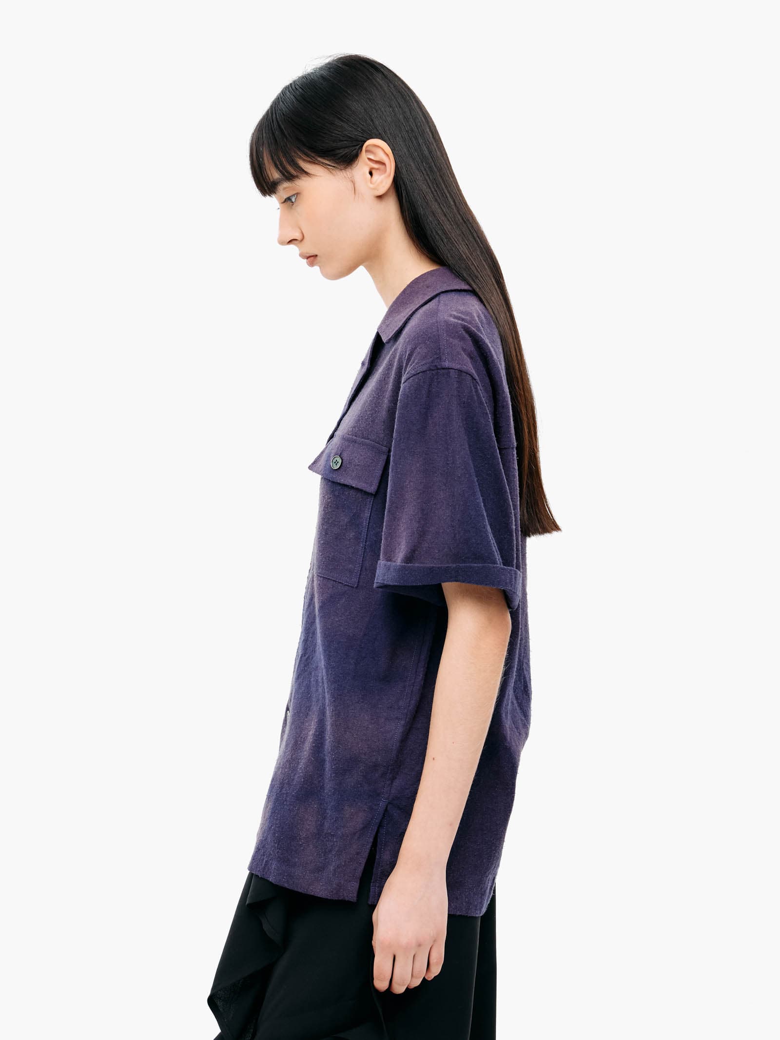 Sun-Bleached Tailored Collar Shirt - Purple — vue 6