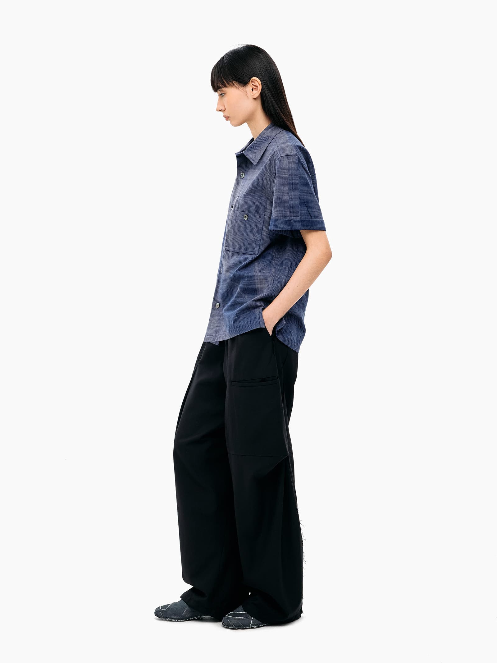 Sun-Bleached Work Shirt - Navy — vue 4