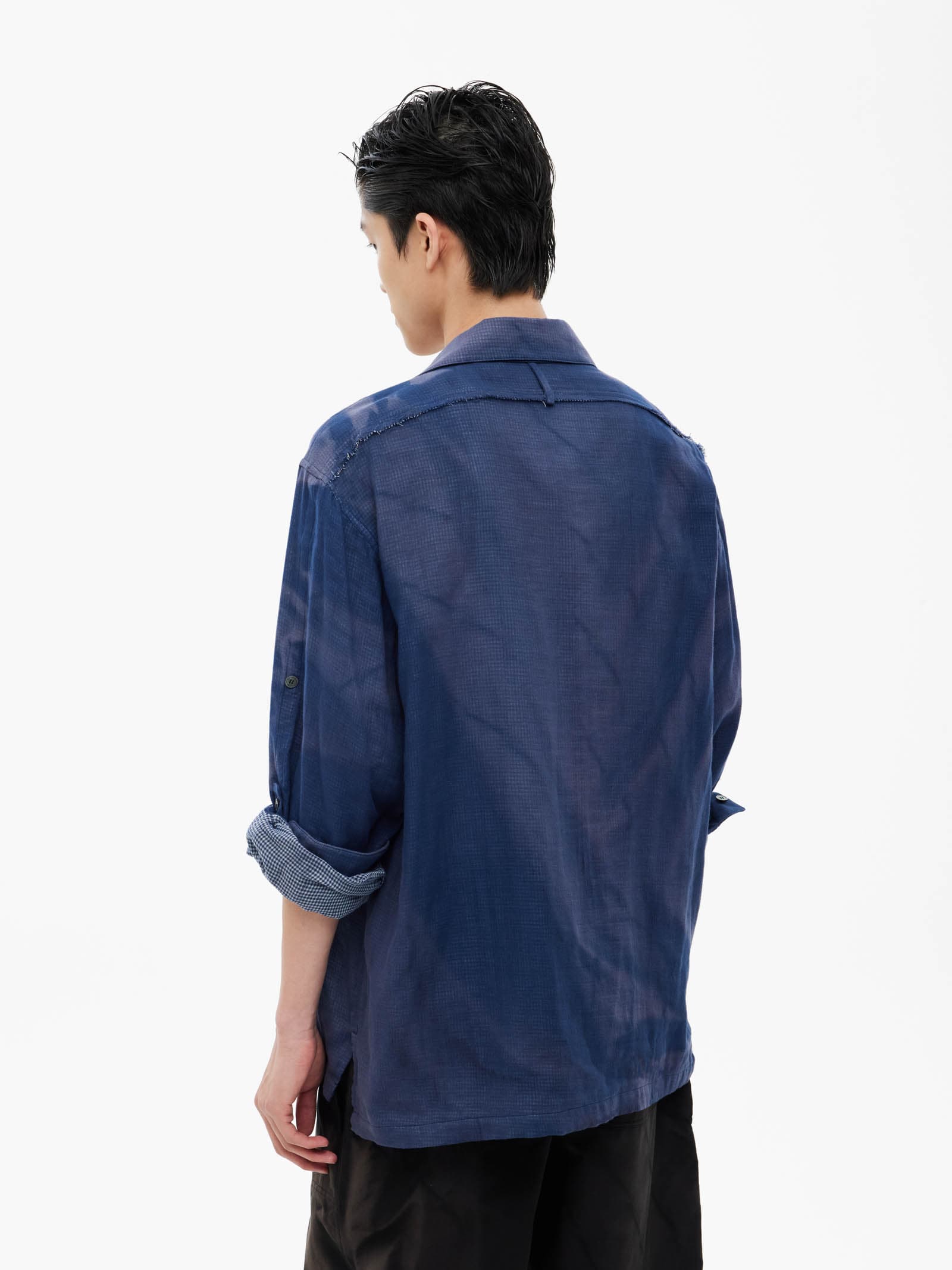 Sun-Bleached Strap Detailed Shirt - Navy — vue 10