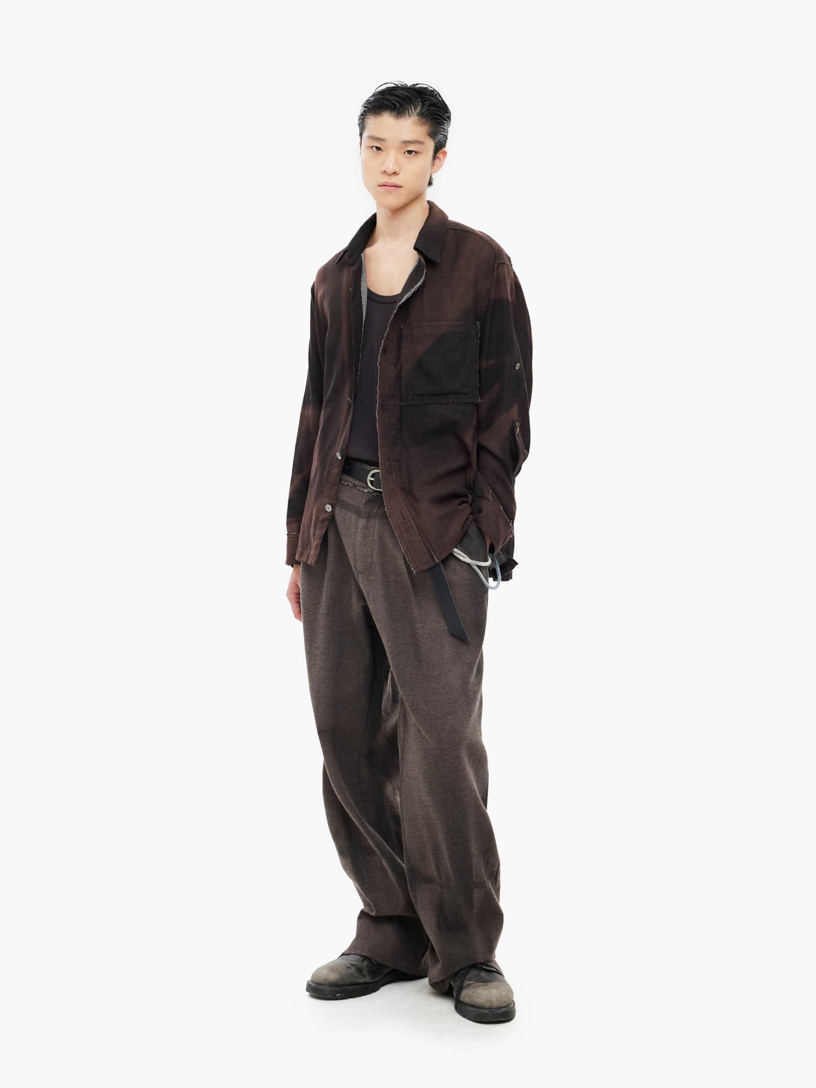 Sun-Bleached Strap Detailed Shirt - Black — vue 2