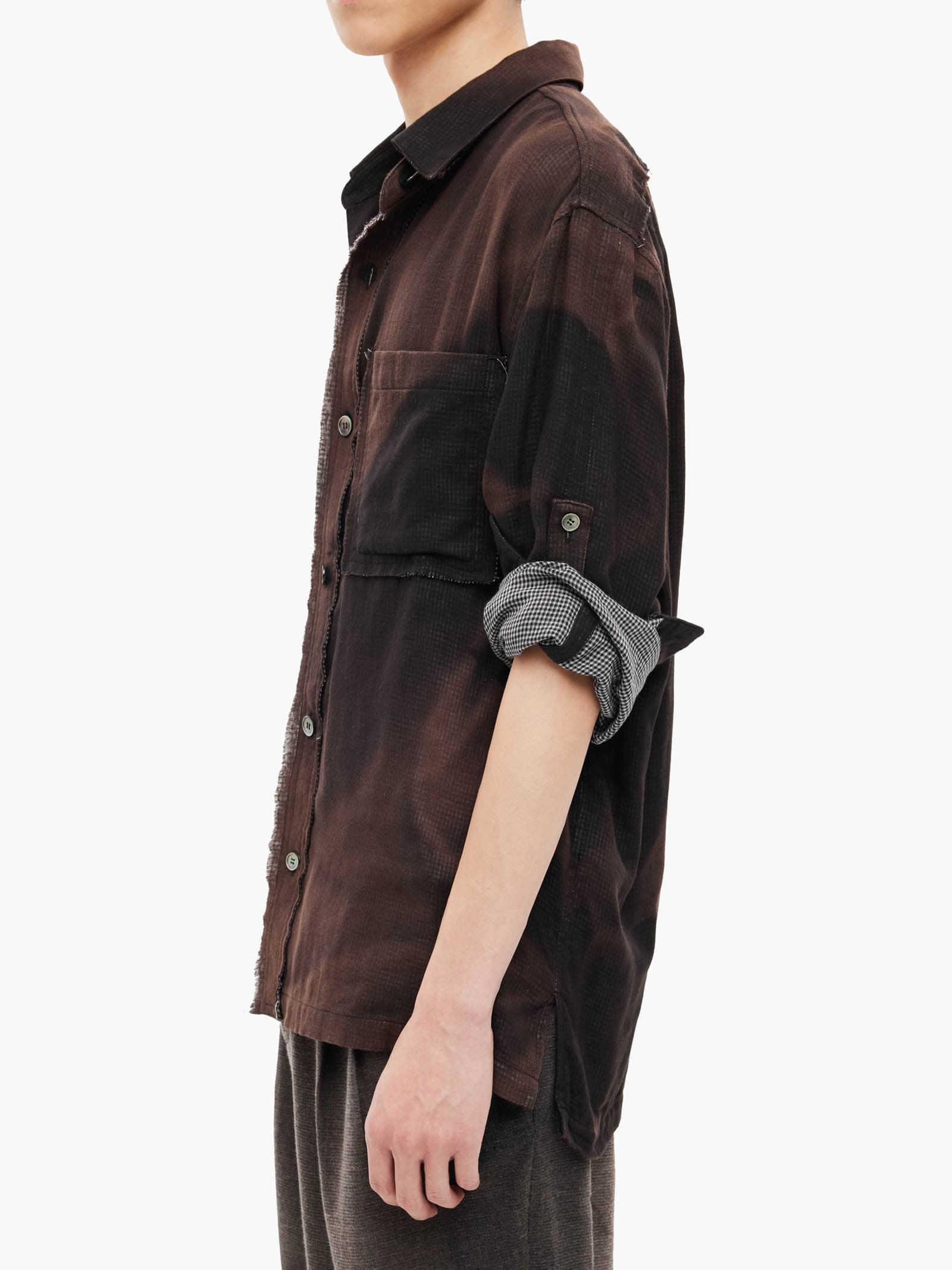 Sun-Bleached Strap Detailed Shirt - Black — vue 9