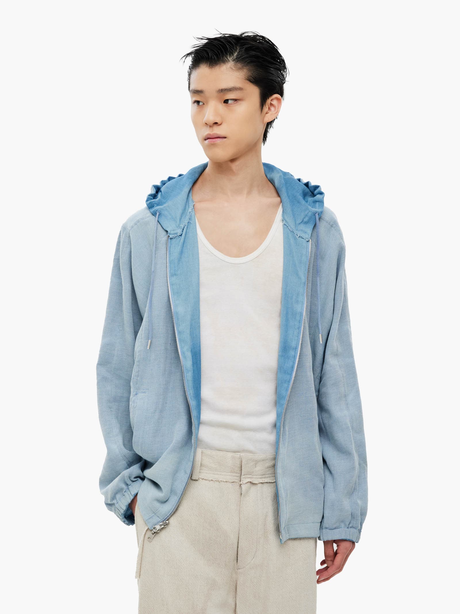 Sun-Bleached Reversible Hood Jacket - Light Blue — vue 7