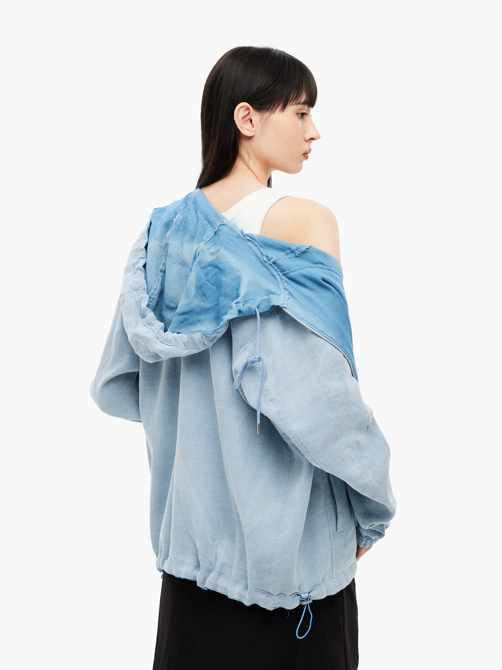 Sun-Bleached Reversible Hood Jacket - Light Blue — vue 9
