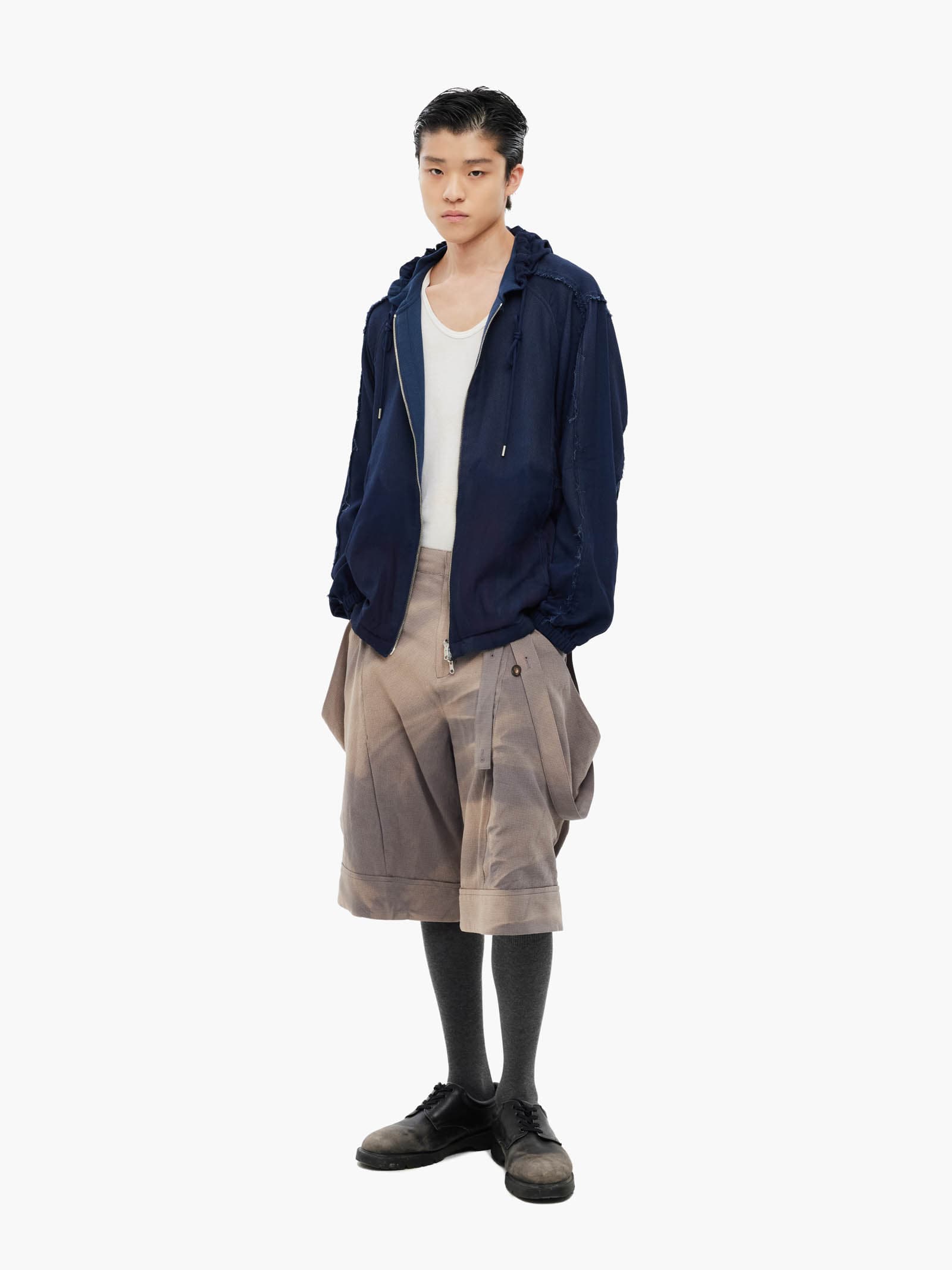 Sun-Bleached Reversible Hood Jacket - Navy — vue 2