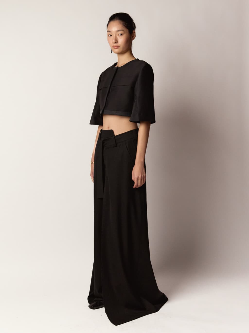 SJ Crop Jacket - Black, Ivory — vue 6