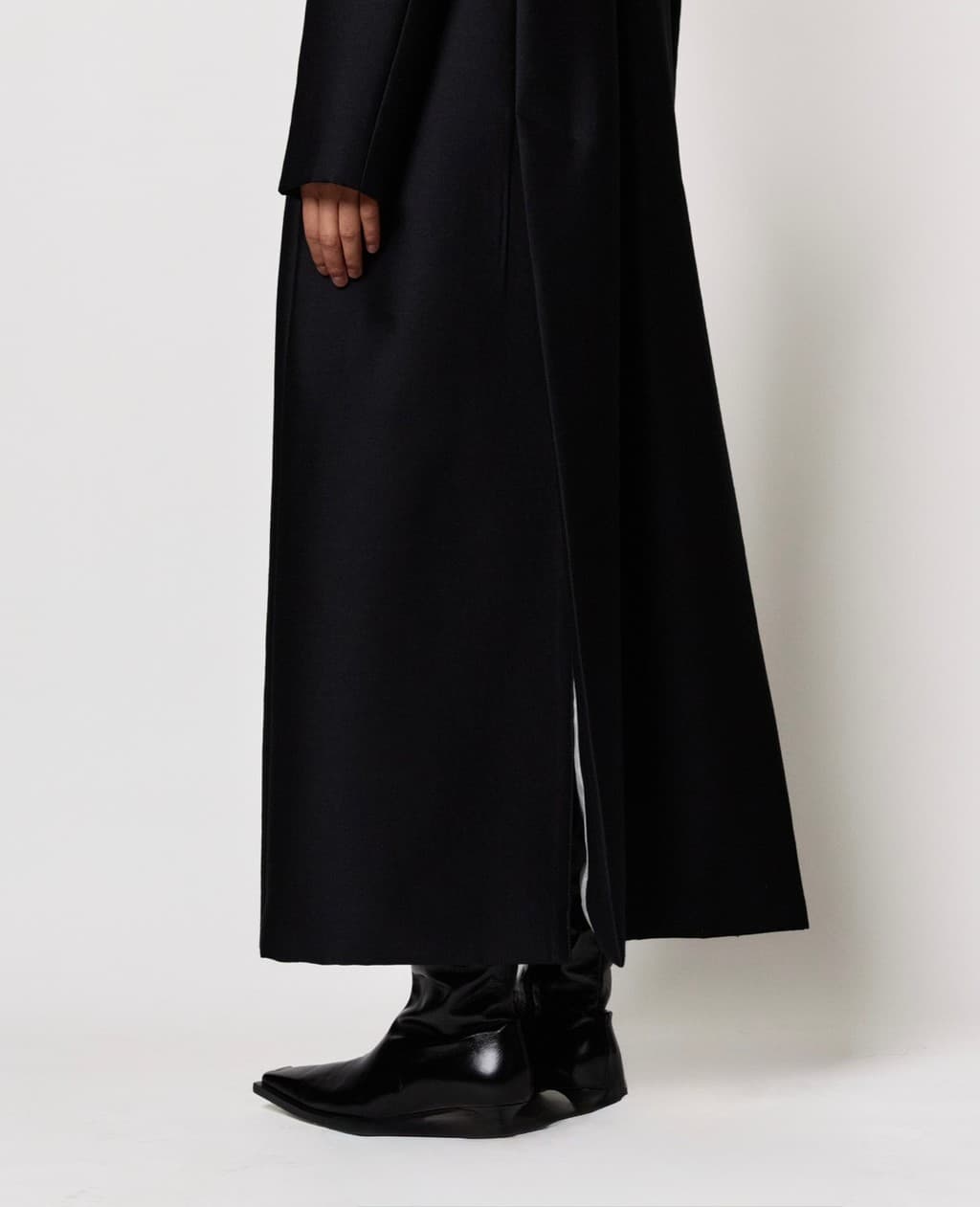 Grace Appliqué Maxi Coat - Black — vue 5