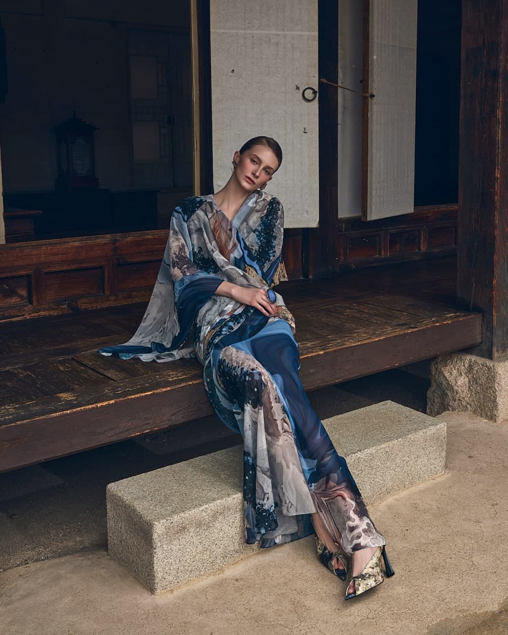 Polyester Blouse (Blue Print) — vue 5