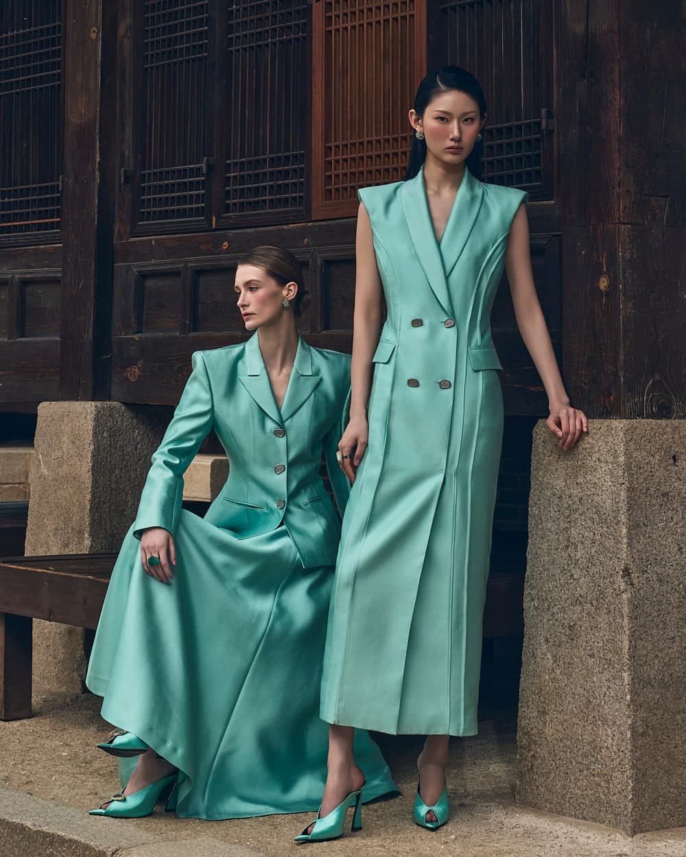 Wool-Silk Dress (Mint) — vue 2