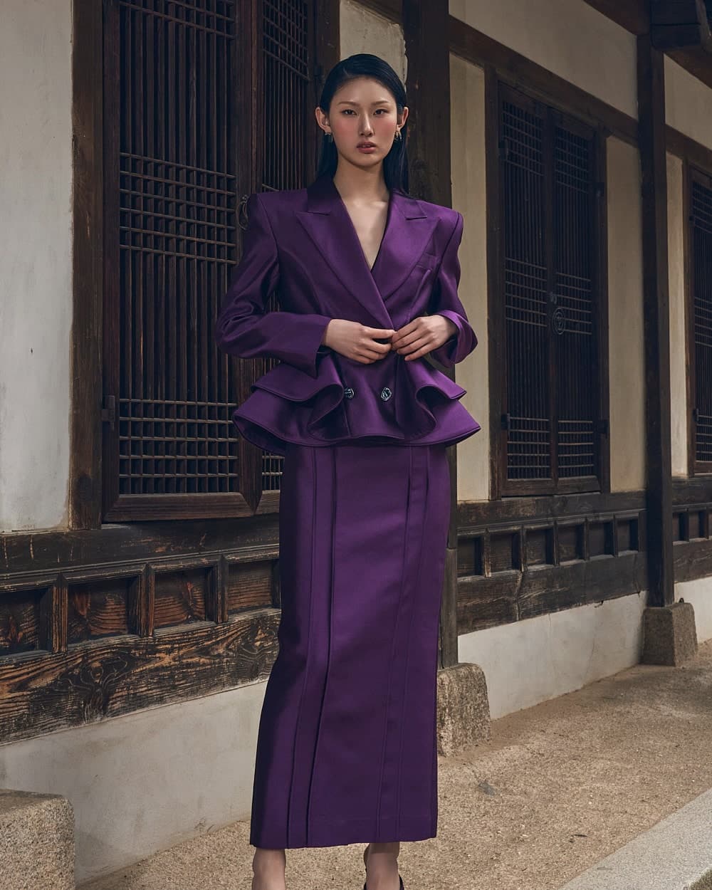 Wool-Silk Skirt (Purple) — vue 9