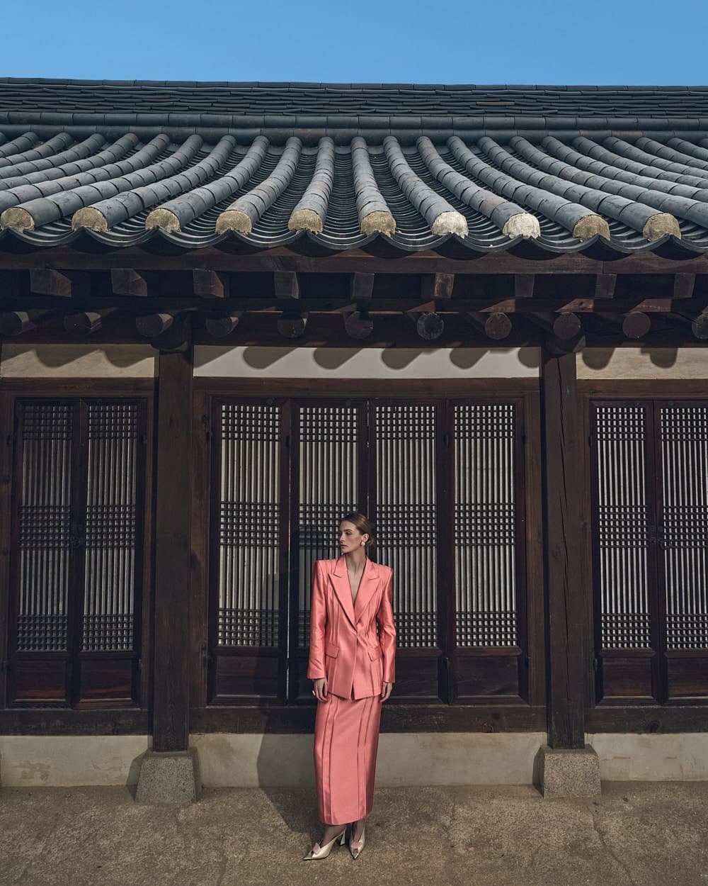 Wool-Silk Skirt (Pink) — vue 4