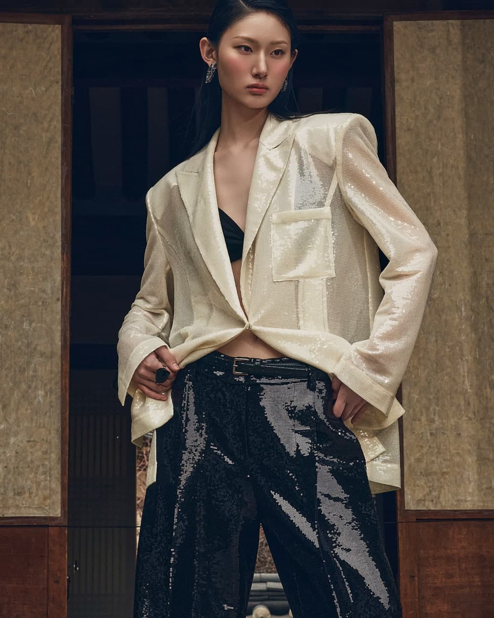 Polyester Trousers (Ivory) — vue 3
