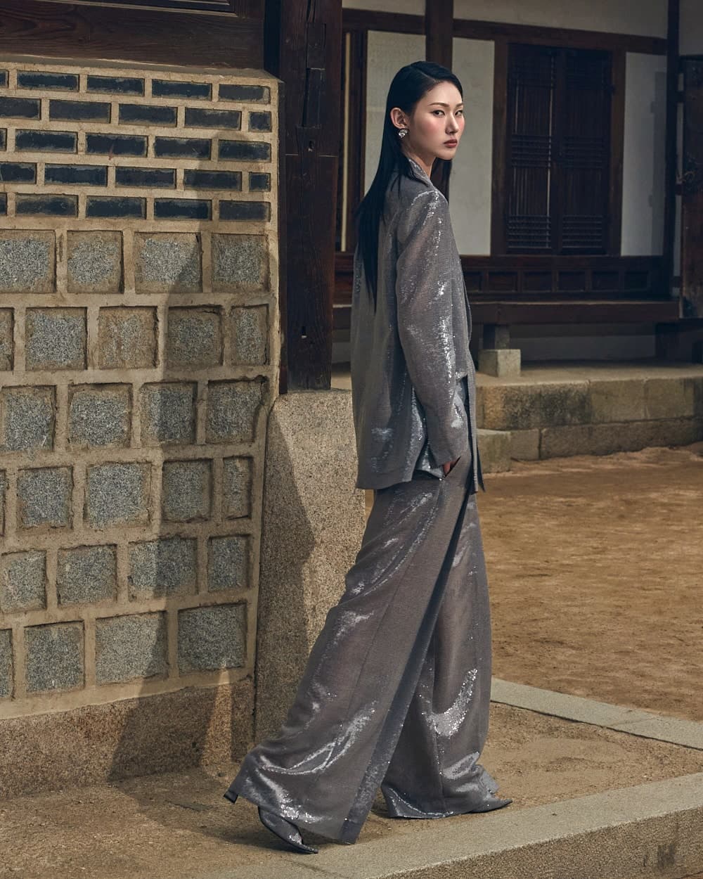 Polyester Trousers (Gray) — vue 11