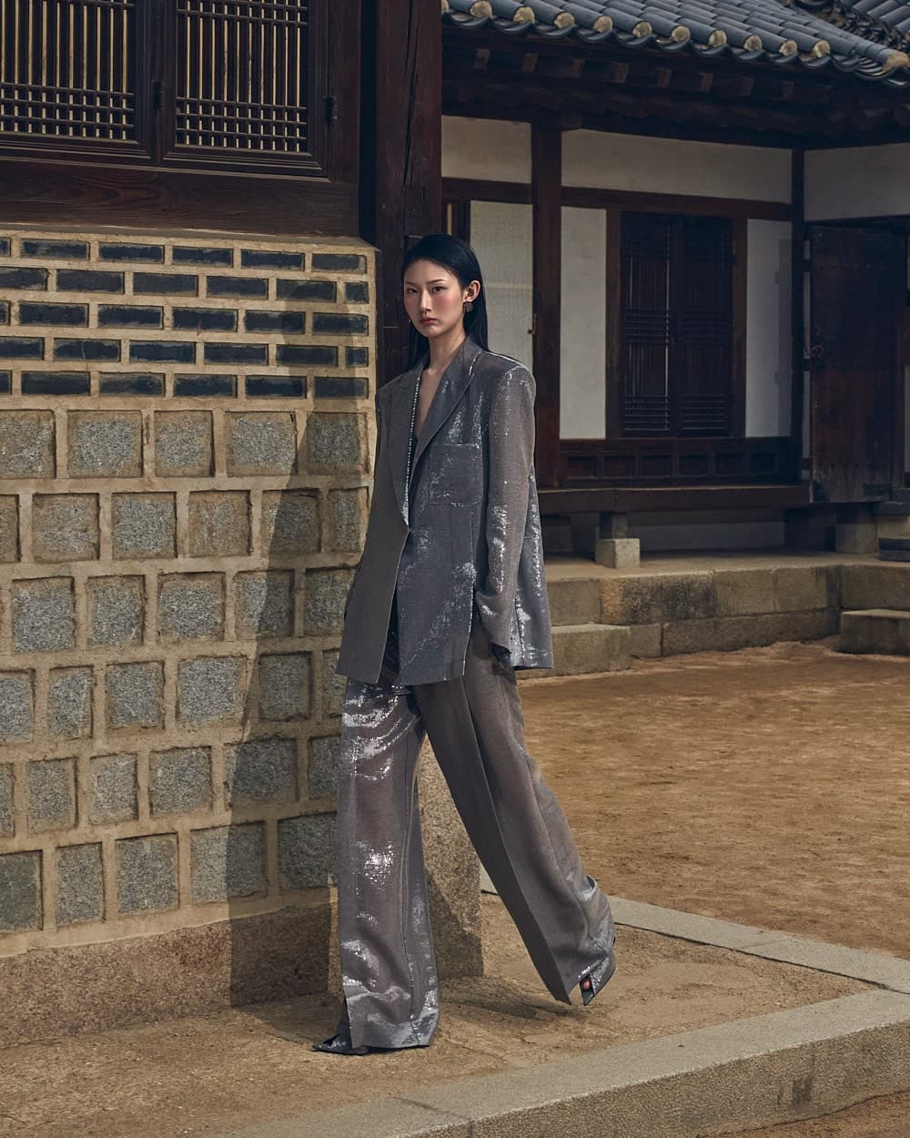 Polyester Trousers (Gray) — vue 14