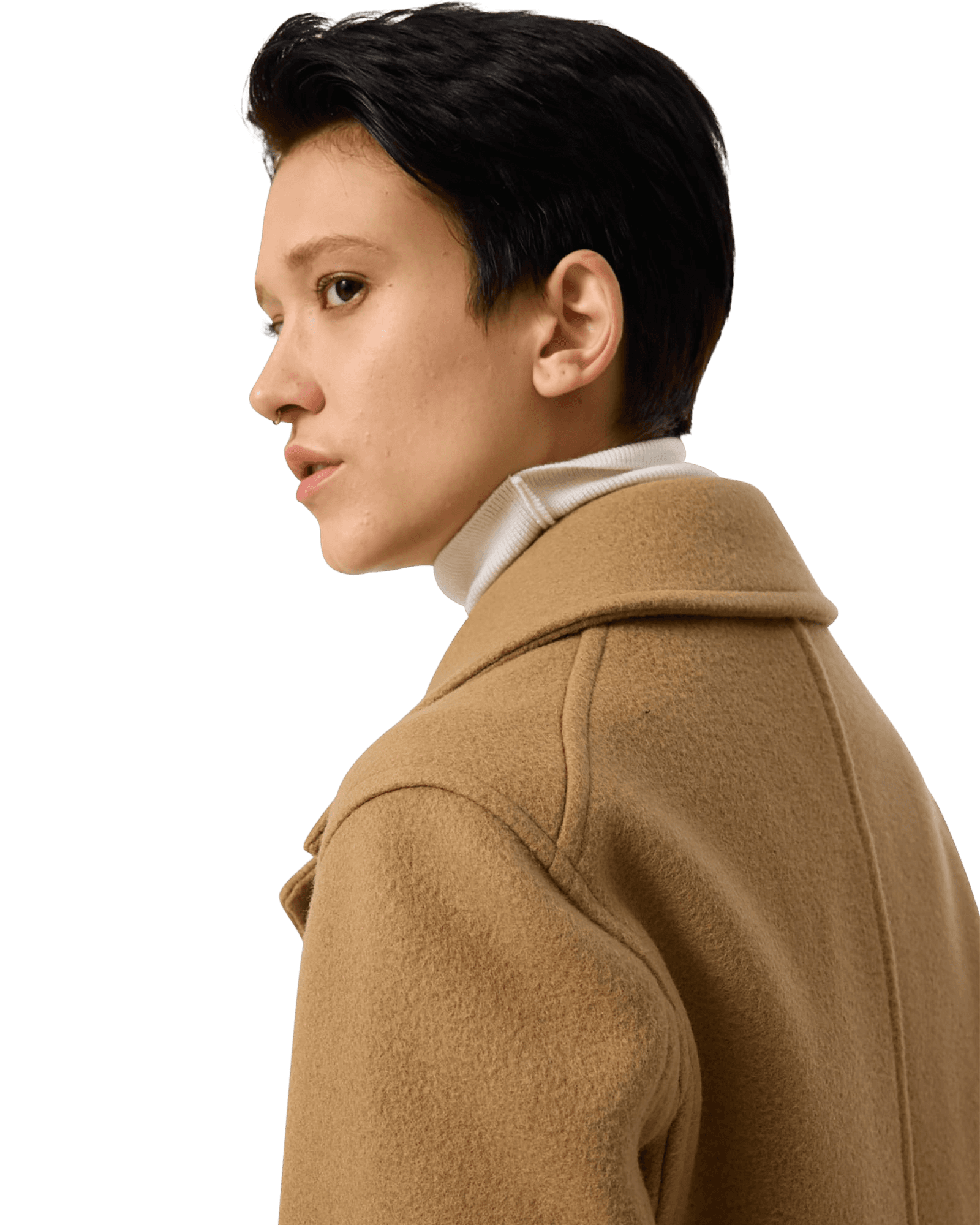 Classic Pea Coat (Beige) — vue 13
