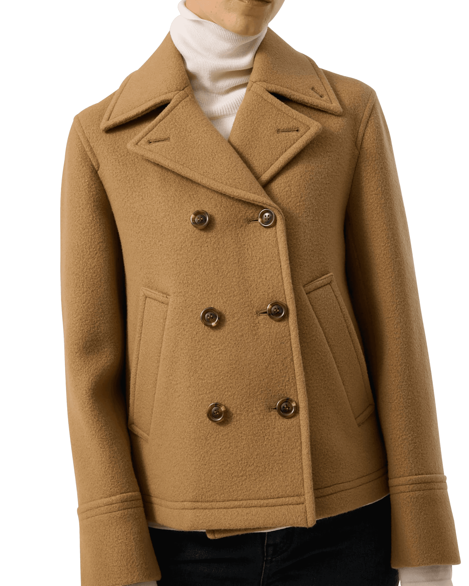 Classic Pea Coat (Beige) — vue 8