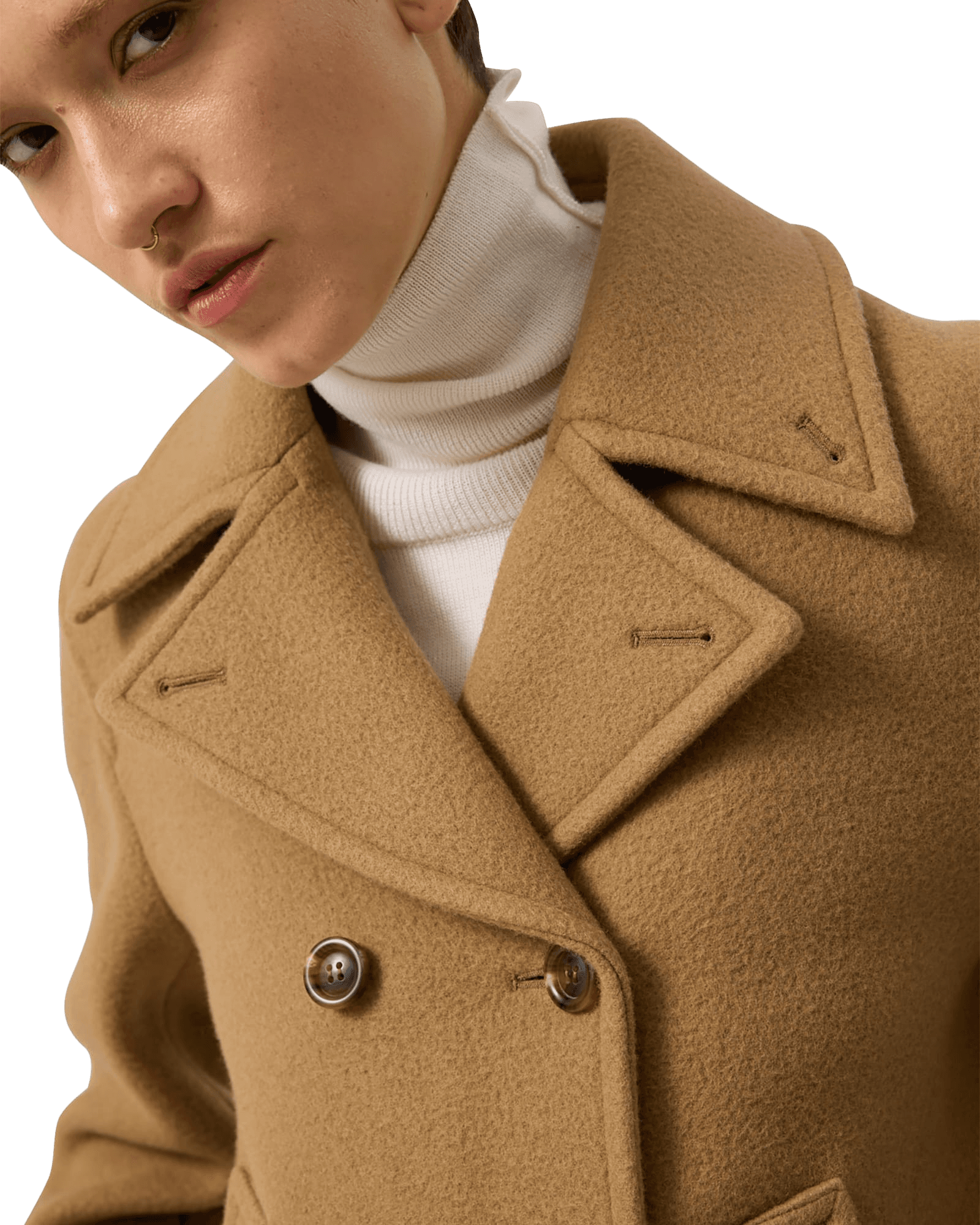 Classic Pea Coat (Beige) — vue 10
