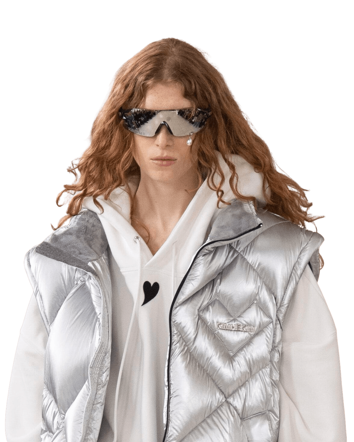 Heart Patch Oversized Hoodie (White) — vue 3