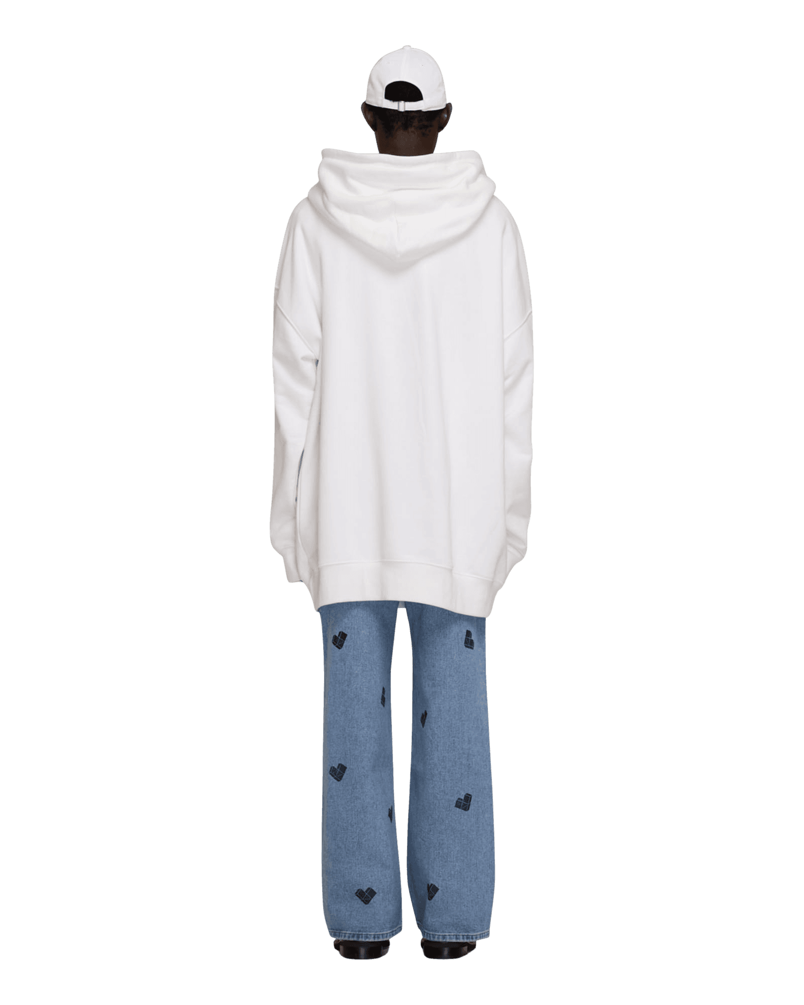 Heart Patch Oversized Hoodie (White) — vue 8