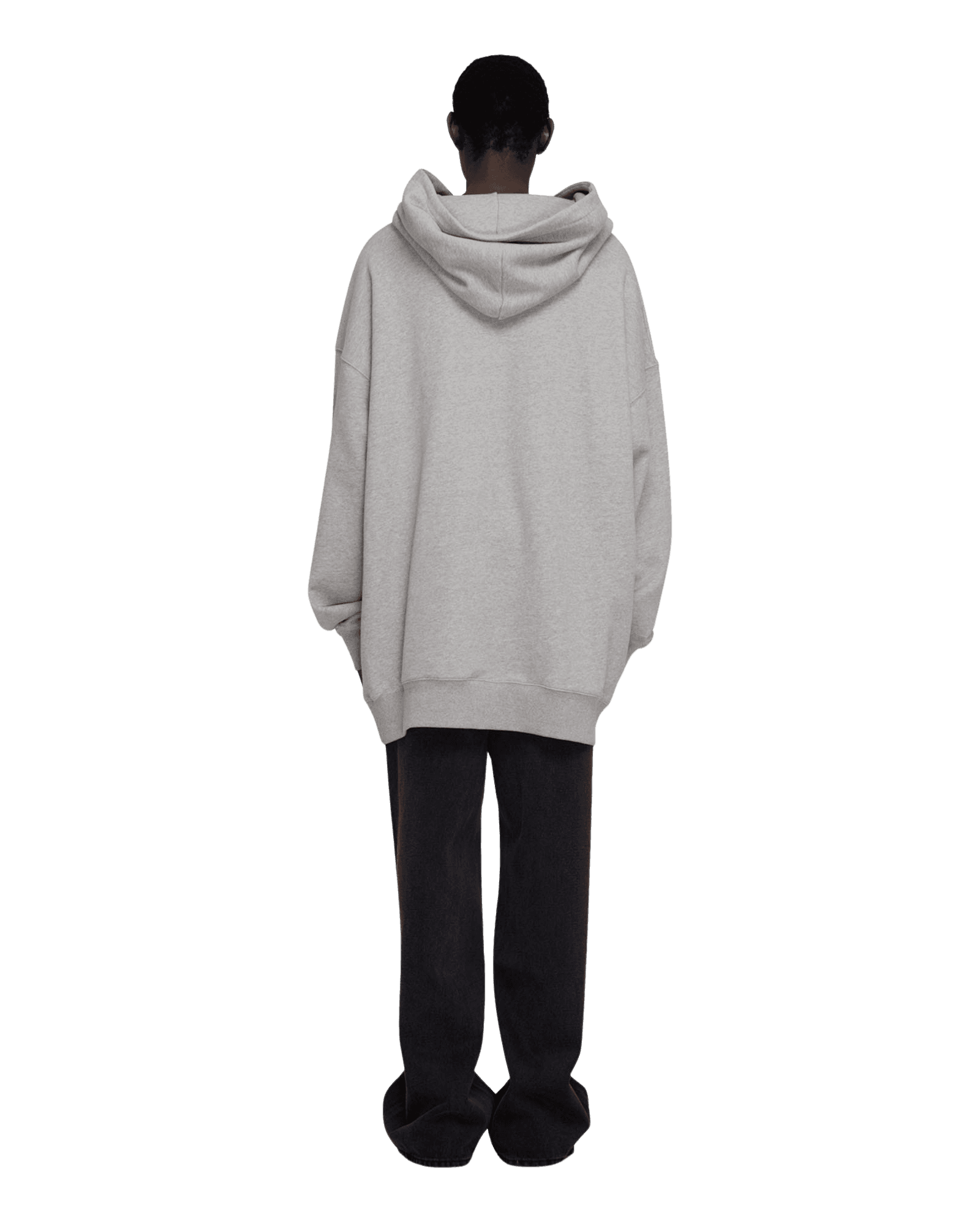Heart Patch Oversized Hoodie (Grey) — vue 4